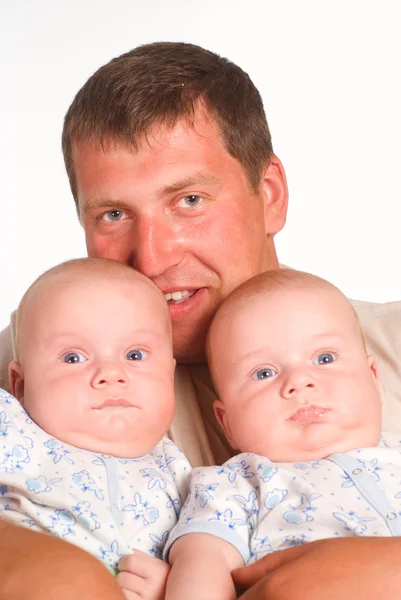 Papà con i suoi figli — Foto Stock
