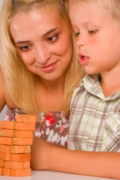 Mom play with son — Stock Photo, Image
