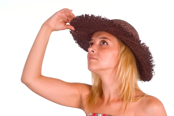 Жінка в капелюсі — стокове фото
