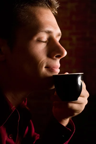 Hombre con taza — Foto de Stock