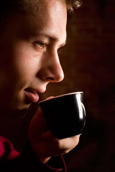 Trevlig kaffedrickande — Stockfoto