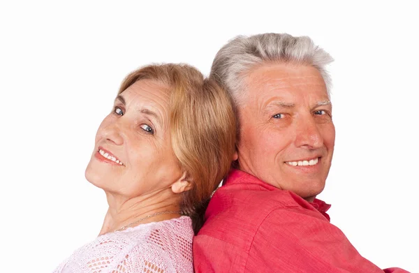 Starý pár na bílém pozadí — Stock fotografie
