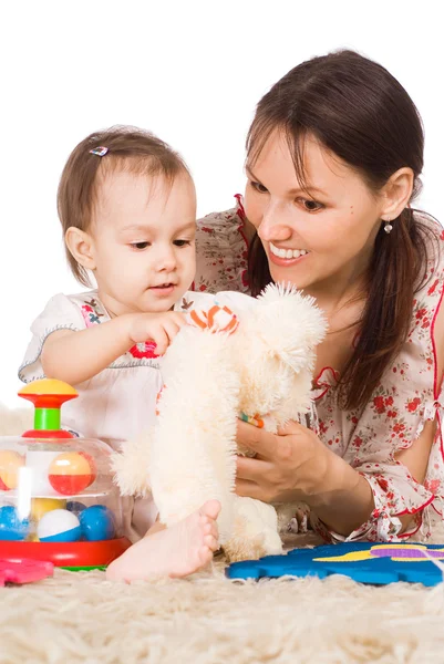 Mom and daughter play — Stock Photo, Image