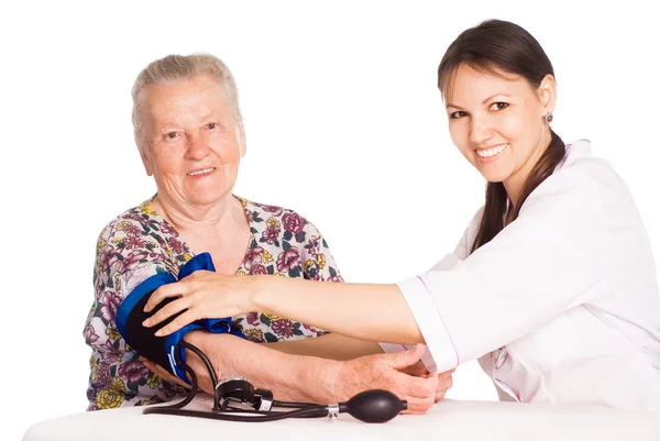 Nurse with old patient — Stock Photo, Image