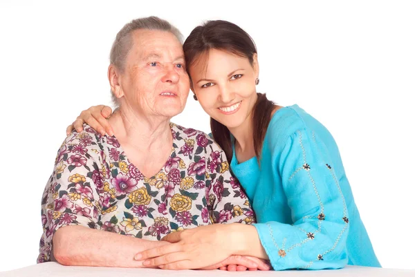 Old mom with daughter — Stock Photo, Image