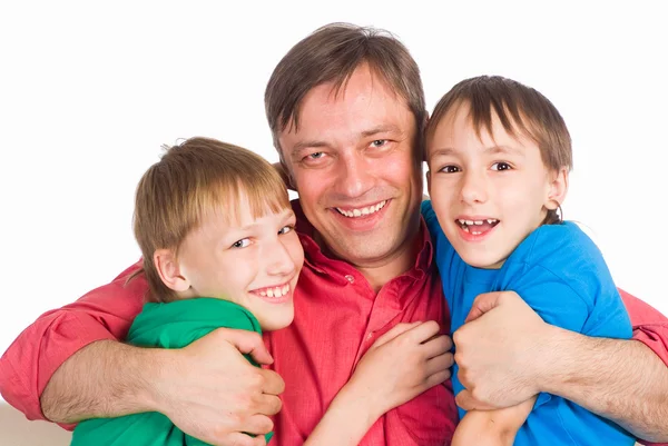 Papà con figli — Foto Stock