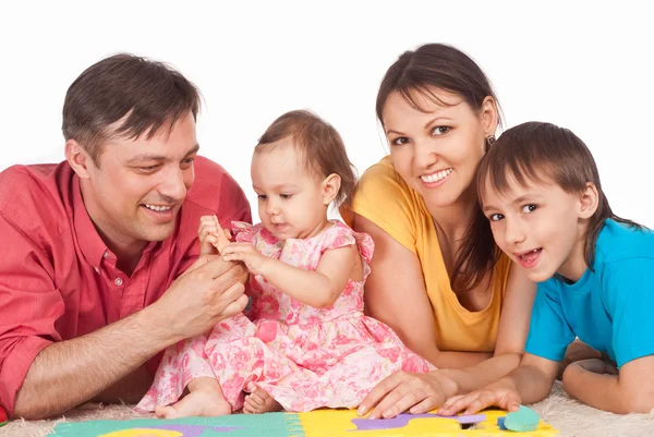 Family of a five playing — Stock Photo, Image