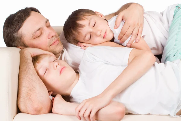 Szép családi alszik — Stock Fotó