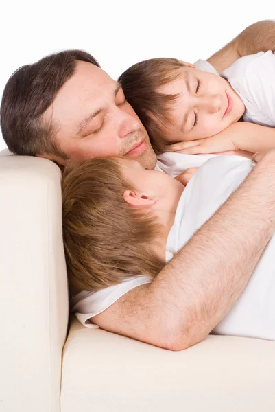 Хорошая семья спит — стоковое фото