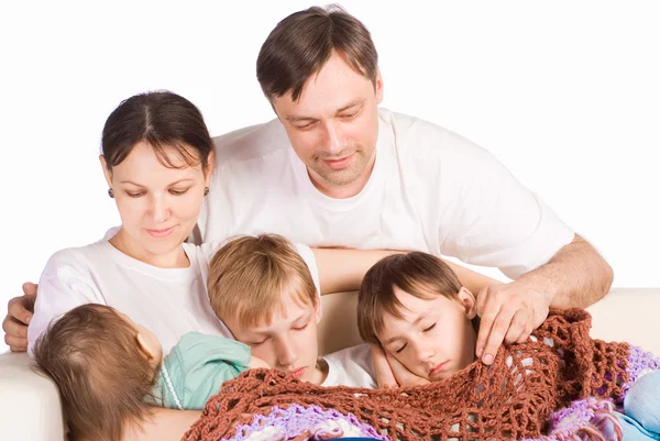 Barn och sov med mamma — Stockfoto