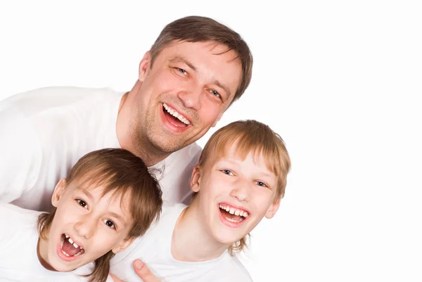 Pappa med sina pojkar — Stockfoto