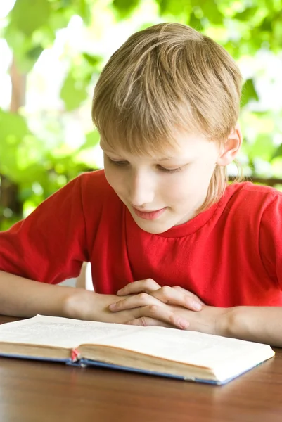 Mały chłopiec czytanie — Zdjęcie stockowe