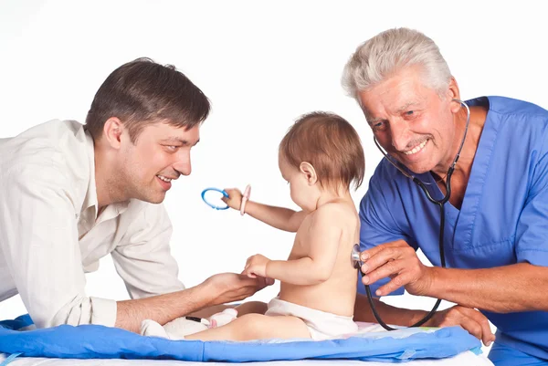 Doctor and family — Stock Photo, Image