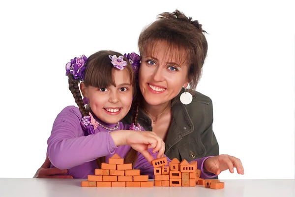 Mom plays with daughter — Stock Photo, Image