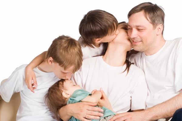 Nice family kissing — Stock Photo, Image