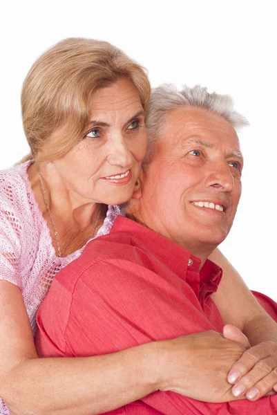 Starý pár na bílém pozadí — Stock fotografie