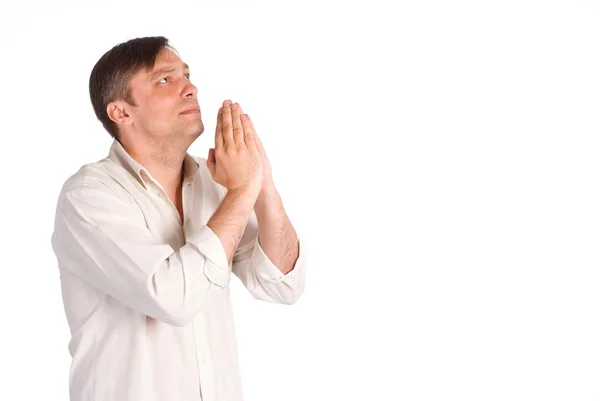 Lindo hombre en blanco — Foto de Stock