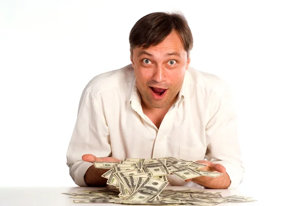 Man and cash — Stock Photo, Image