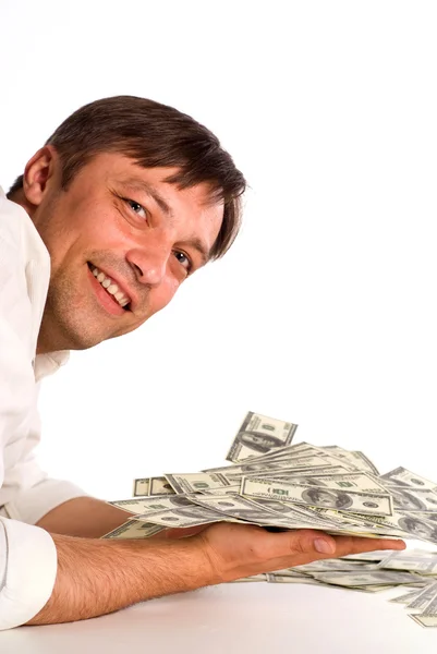Muž s penězi — Stock fotografie
