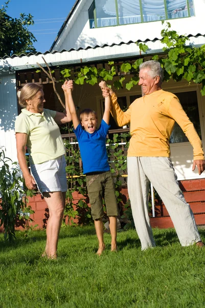 stock image Boy with grandparents