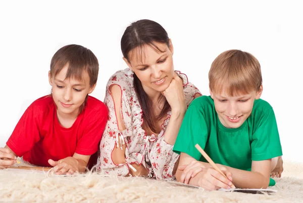 Mom with sons — Stock Photo, Image