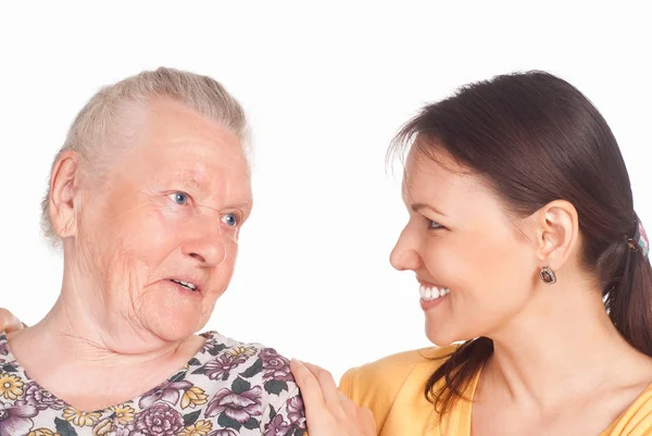 Aged mom and daughter — Stock Photo, Image