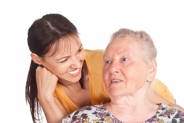 Old mom and daughter — Stock Photo, Image