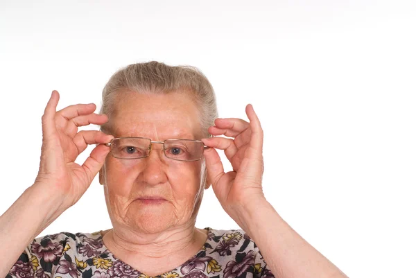 Oma mit Brille — Stockfoto