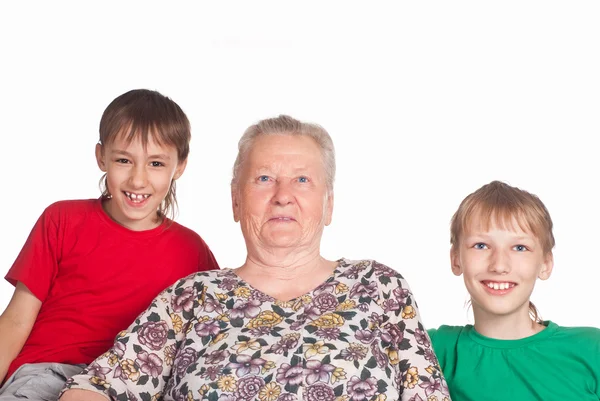 Oma und Kinder — Stockfoto