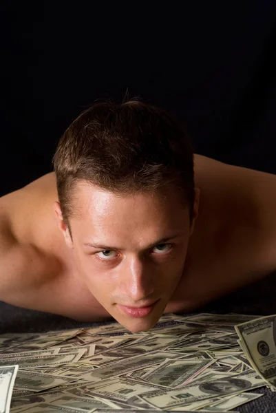 Muž a peníze — Stock fotografie