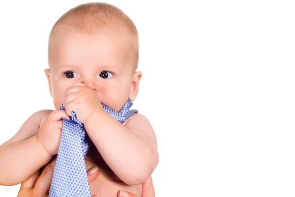 Baby met stropdas — Stockfoto