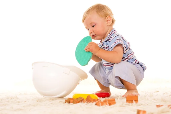 Chłopiec na dywanie — Zdjęcie stockowe