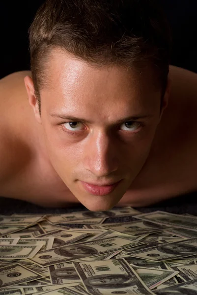 Muž a peníze — Stock fotografie