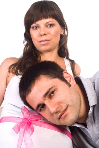 Pregnant woman with daddy — Stock Photo, Image