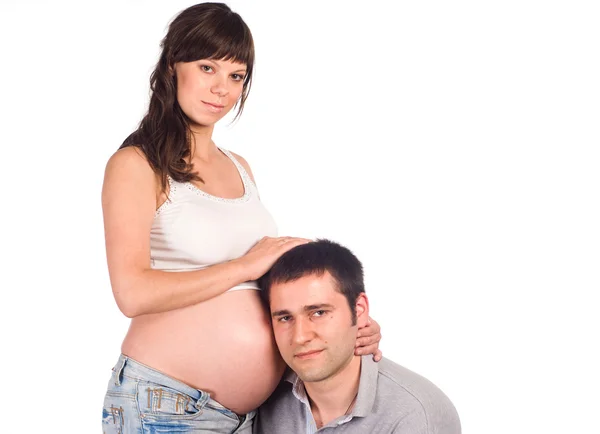 Těhotná žena s mužem — Stock fotografie