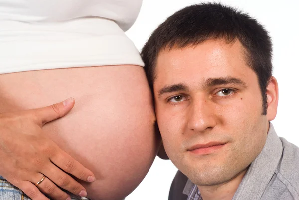 Mujer embarazada y retrato de hombre — Foto de Stock