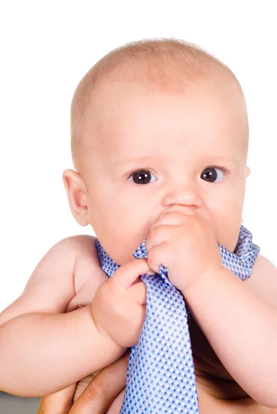 Baby met stropdas — Stockfoto