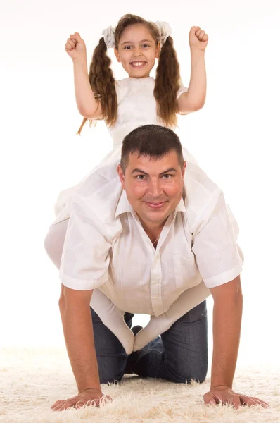 Daughter on her dad — Stock Photo, Image