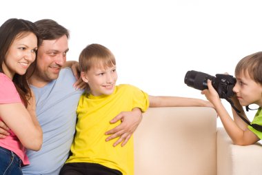 Kid with camera clipart