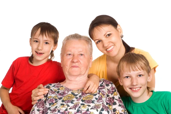 Family on a white — Stock Photo, Image