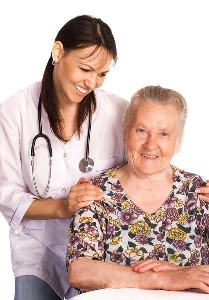 医師と、おばあちゃん — ストック写真