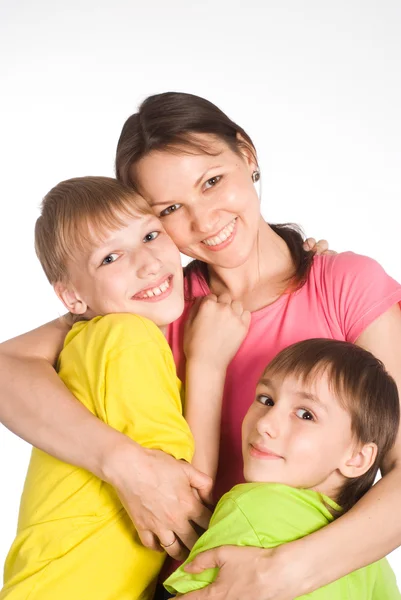 Boys with a mom — Stock Photo, Image