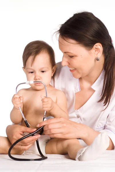 Zdravotní sestra a dítě — Stock fotografie