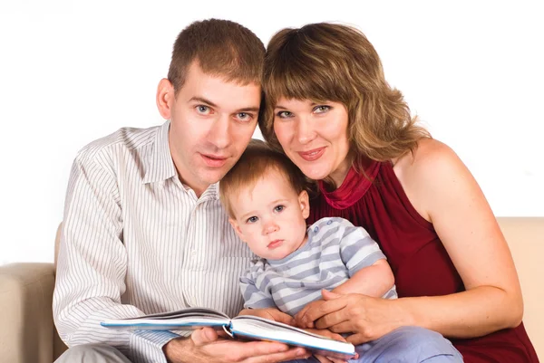 Family with book — Stock Photo, Image