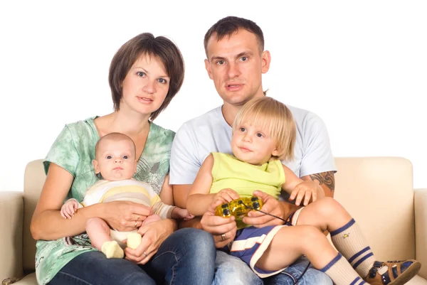 Family at sofa — Stock Photo, Image