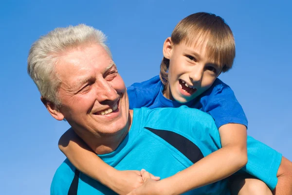 stock image Boy with grandfather