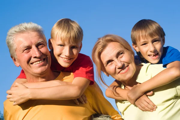 Grandsons and grandparents — Stock Photo, Image