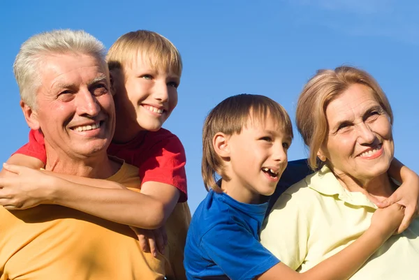Grandsons and grandparents — Stock Photo, Image