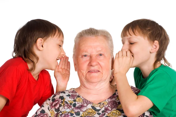 Granny and children — Stock Photo, Image