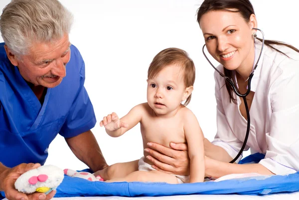 Baby a lékaři — Stock fotografie